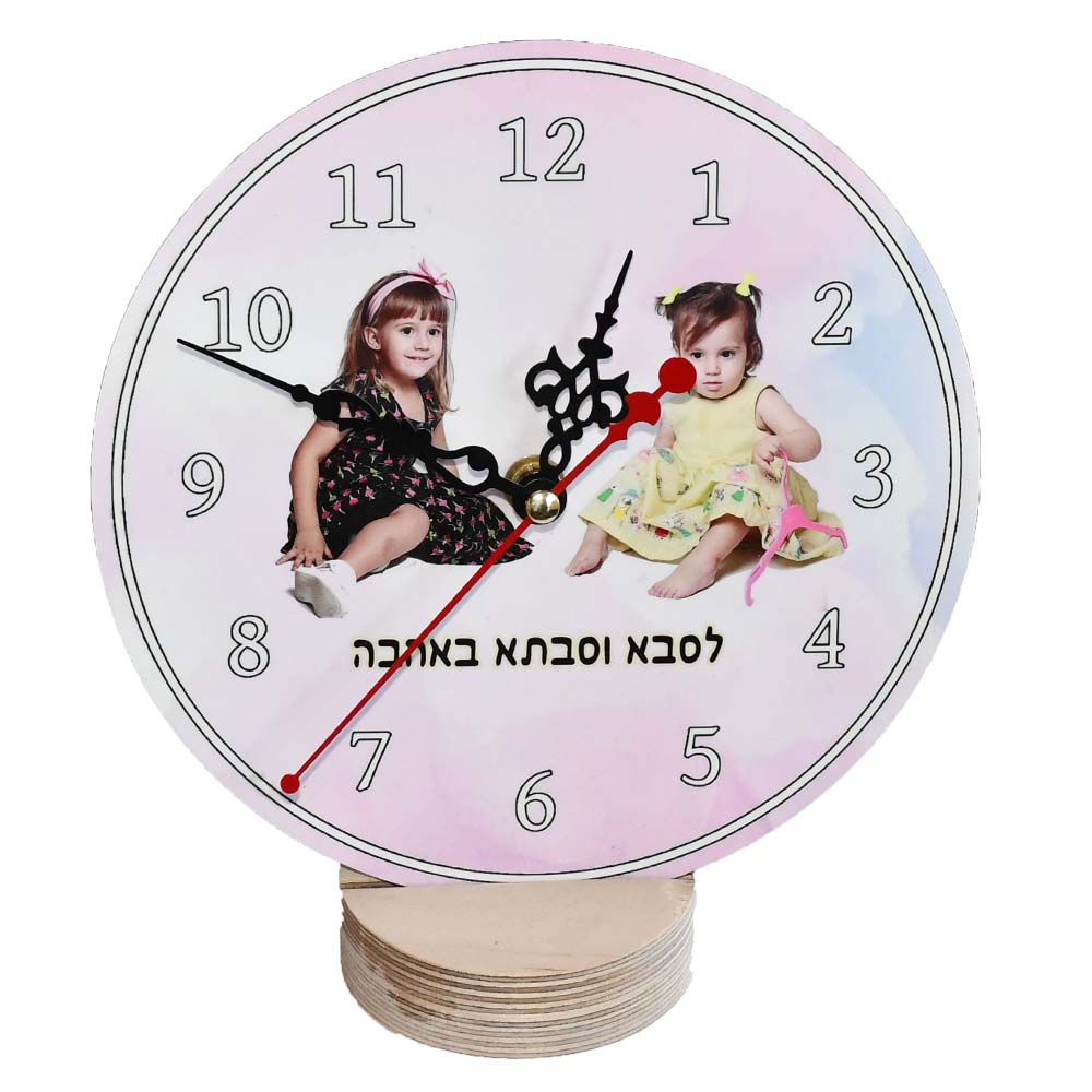 1 הדפסת תמונה על שעון שעון עגול צד