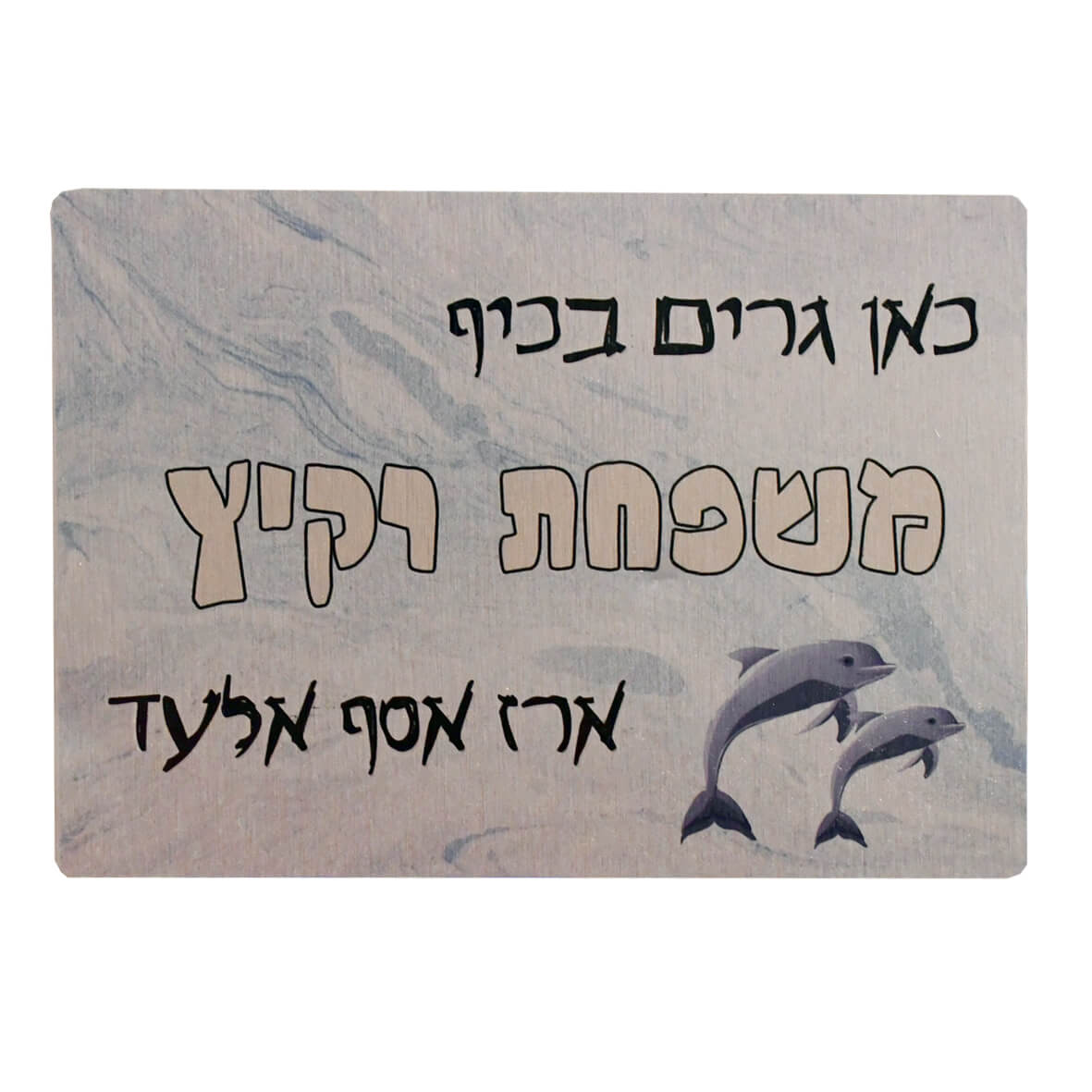 שלט 5 שלט לדלת כניסה ממתכת מוברשת בעיצוב אישי